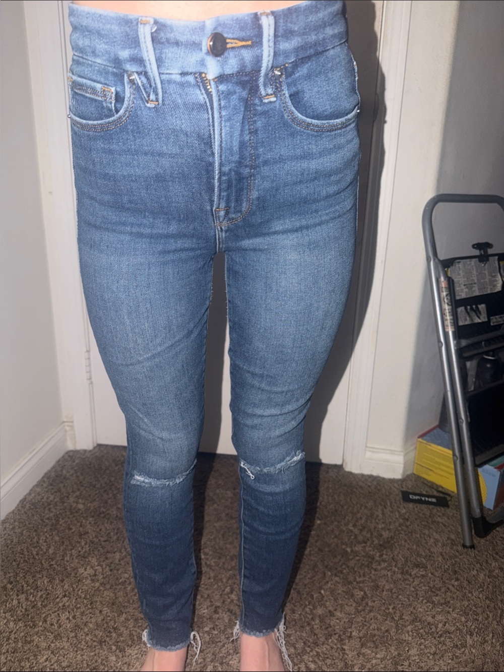 Good American High-Rise Skinny Jeans in Medium Blue